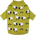 Fitwarm Funny Sheep Sweater, Thermal Winter Clothes for Small Dogs, Holiday Outfit, Pullover Jumper, Black, Green, White, Large