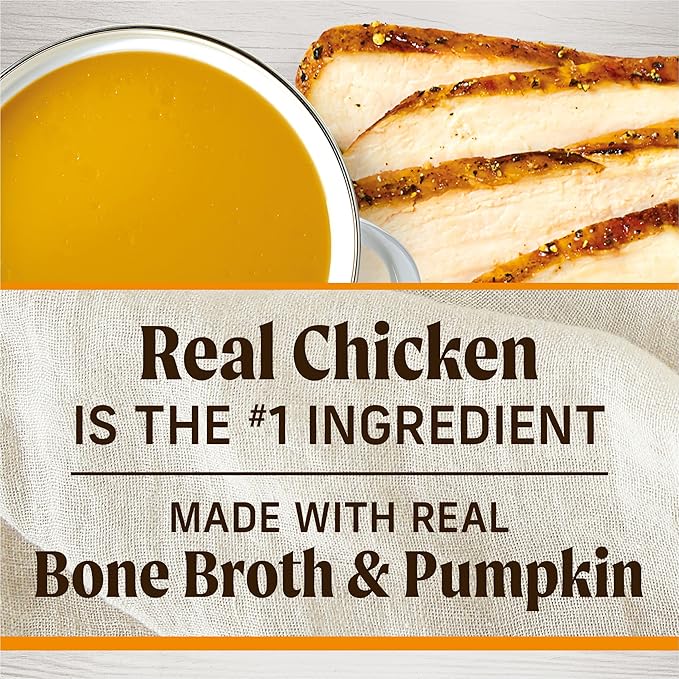 Healthy Bites Grain Free Dog Treats, Soft Treats with Bone Broth for Dogs, Chicken and Bone Broth Recipe - 6 oz. Pouch