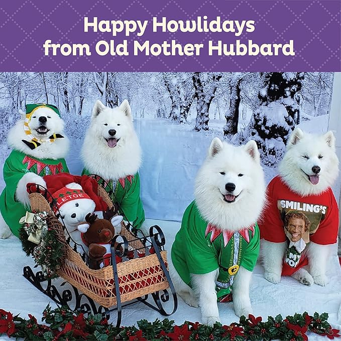 Old Mother Hubbard Wellness Winter Fun P-Nuttier Dog Biscuits, Natural, Seasonal, Holiday Treats, Peanut Butter Flavor, (16 Ounce Bag)