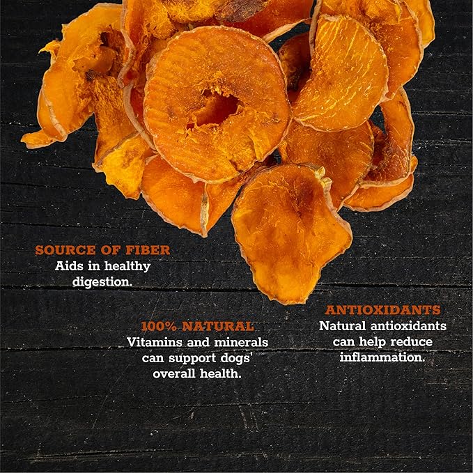 Wholesome Pride Pumpkin Slices Dog Treats – Limited Ingredient, Dehydrated, All Natural, 5 oz