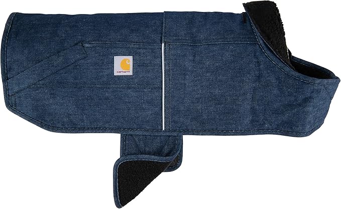Carhartt Firm Duck Dog Chore Coat, Insulated Weather Resistant Jacket for Cold and Windy Conditions, Denim, X-Large