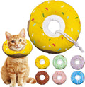 Seyezo Cat Cone Collar Soft, Adjustable Cat Recovery Collar Kitten Cones to Stop Licking, Cute Donut E Collar After Surgery, Cats Neck Pillow Cone Elizabethan Cones of Shame (Waterproof Yellow, Small)