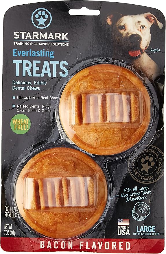Star Mark Everlasting Bacon Dog Dental Chew, Large, Pack Of 2