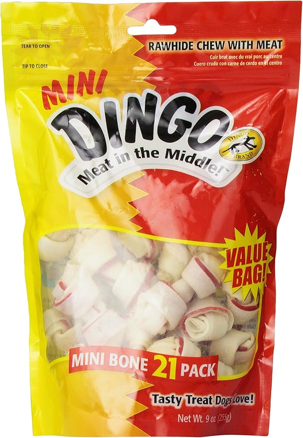 Dingo Mini Bones for Dogs, Small, Chicken, 21 Count (Pack of 1)