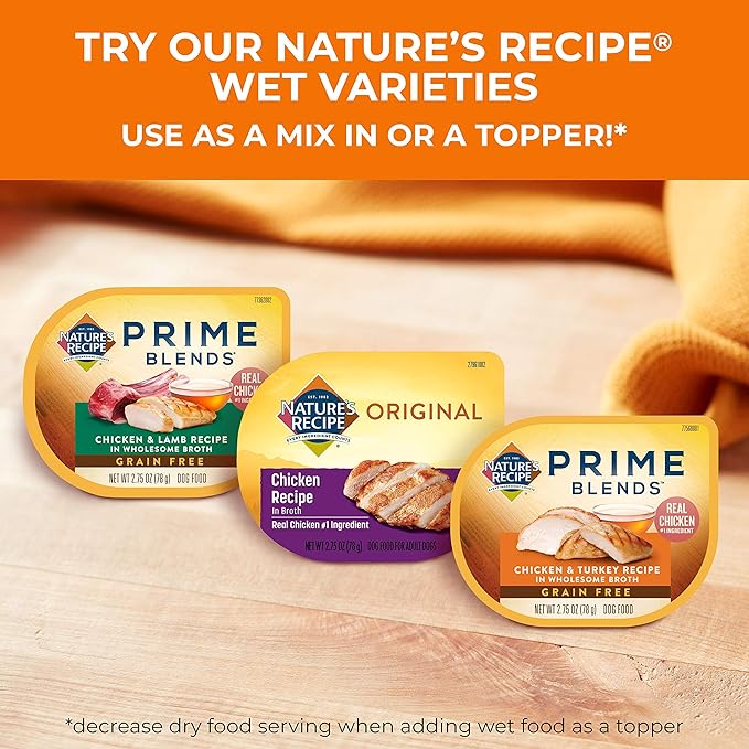 Nature's Recipe Grain Free Small Breed Dry Dog Food, Chicken, Sweet Potato & Pumpkin Recipe, 12 lb. Bag
