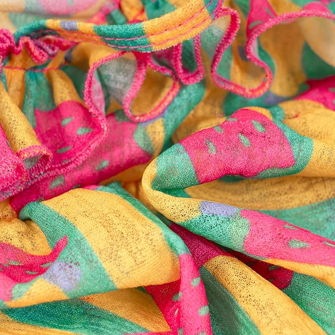 Fitwarm Strawberry Ice Pop Dog Dress, Striped Summer Dog Clothes for Small Dogs Girl, Pet Outfit, Green, Yellow, Light Pink, XS