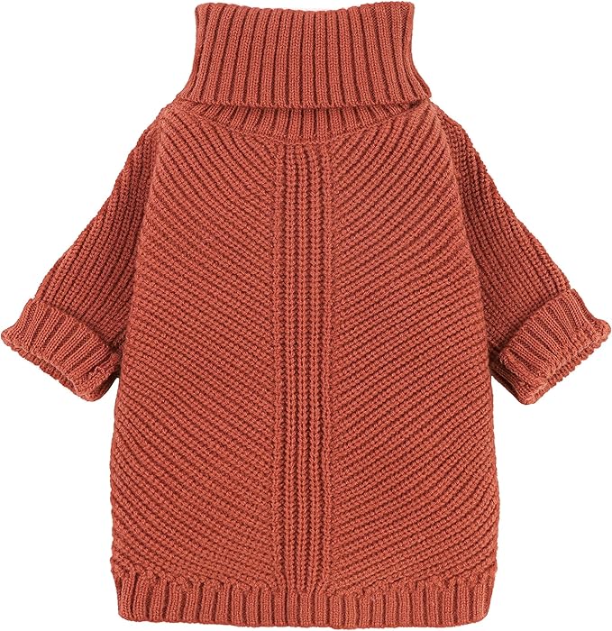 Fitwarm Thermal Knitted Dog Sweater Doggy Winter Coat Pet Clothes Doggie Turtleneck Jacket Puppy Outfits Cat Sweatsuit Red XS