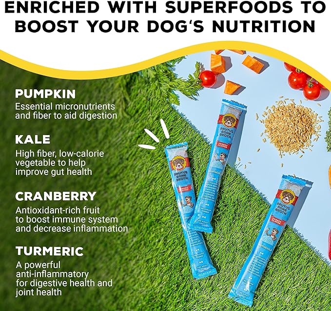 Brutus Brothcicles - All Natural Turkey Flavored - Frozen Dog Superfood Treats for Hydration and Snacking