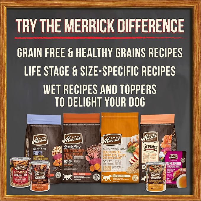 Merrick Premium Grain Free Dry Adult Dog Food, Wholesome and Natural Kibble with Real Duck and Sweet Potato - 22.0 lb. Bag