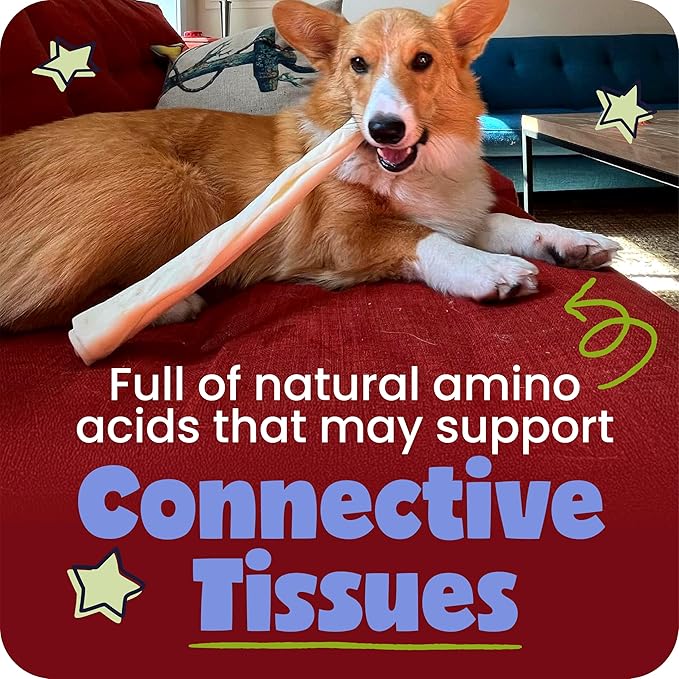 Pawstruck Natural 5-7” Beef Collagen Braids for Dogs - Healthy Long Lasting Alternative to Traditional Rawhide & Bully Sticks Chew Treats w/Chondroitin & Glucosamine - 5 Count - Packaging May Vary