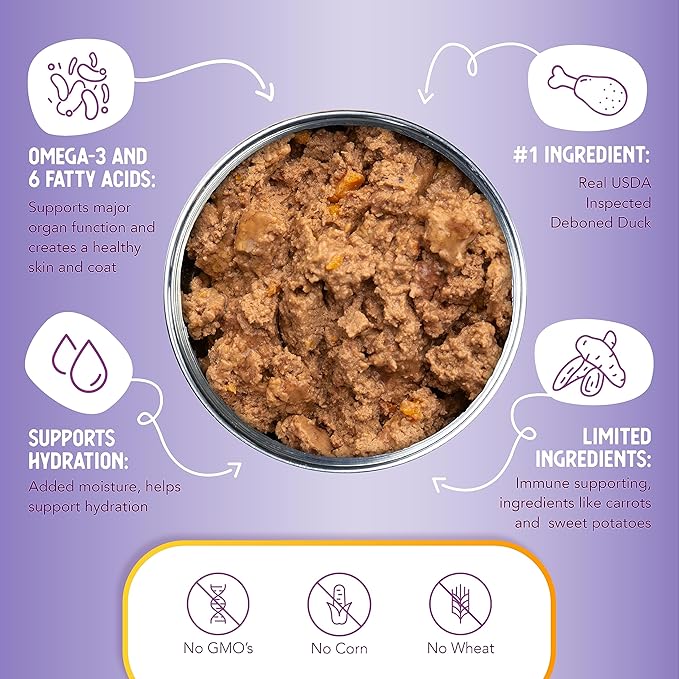 Health Extension Duck Entrée Wet Dog Food Grain-Free, 12.5 oz - Protein-Rich Recipe, Hydration Support, Ideal for Sensitive Stomachs (Case of 12 Cans)