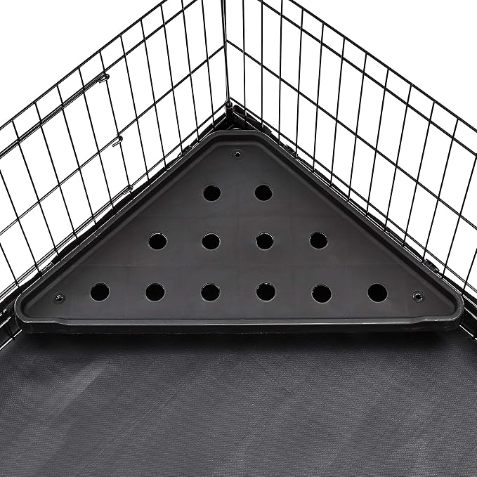 Amazon Basics Leakproof Canvas Bottom Guinea Pig Cage, Easy to Clean Small Animal Habitat with Divider Set, Indoor/Outdoor, Portable, No Tools Needed, 47.6"L x 24.2"W x 14"H, Black