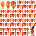 Shyyween 100 Pieces Thanksgiving Fall Dog Bandanas Bulk Plaid Bandanas for Dogs Autumn Soft Triangle Kerchief Bibs Adjustable Triangle Doggie for Small Medium Large Pets Party Costume