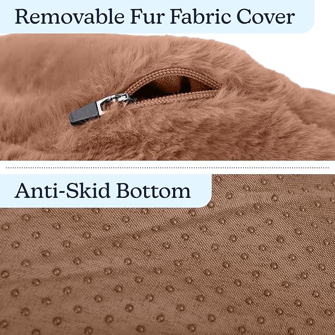PETMAKER Dog Bed - Donut Pet Bed for Medium Dogs - Dog Bed with Removable Washable Cover and Anti-Slip Bottom - Puppy Essentials (Beige)