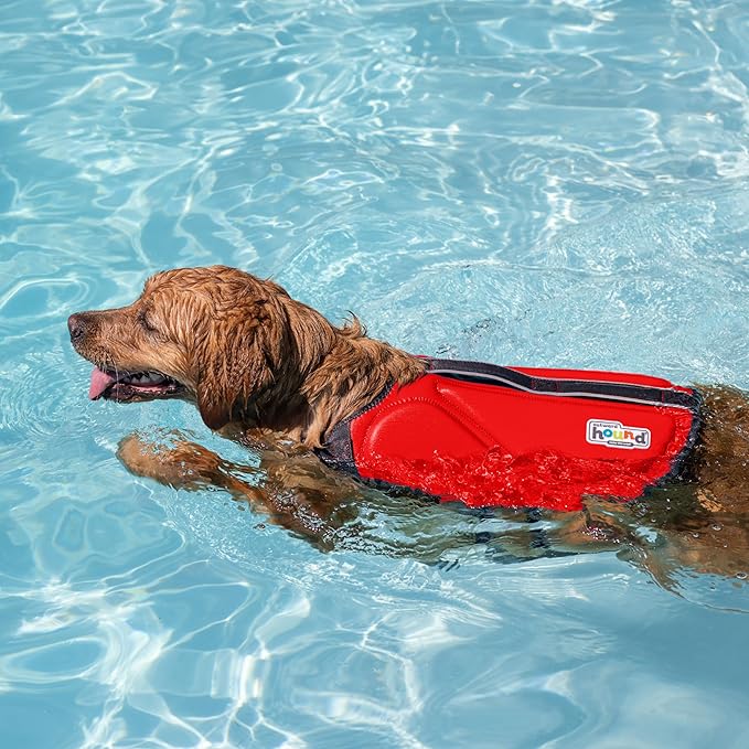 Outward Hound Dawson Swim Red Dog Life Jacket, Medium