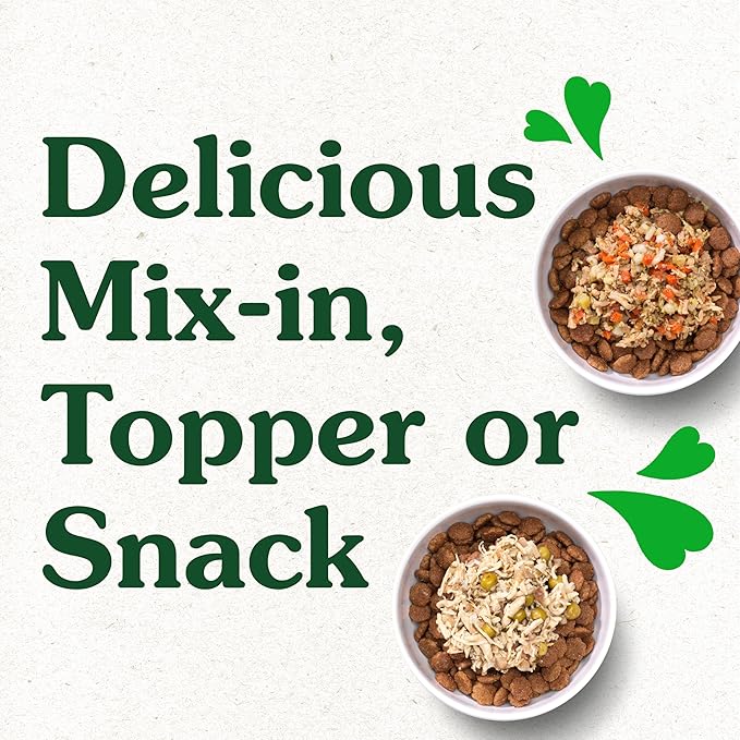 Greenies Smart Topper High Protein Wet Mix-in for Dogs, Chicken, Peas, Apples, and Brown Rice Recipe & Duck, Broccoli, Carrots and Barley Recipe Variety Pack with Whole Grains, 8 Trays of 2 oz.