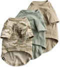 Toby II - The Perfect Tee, 3 Pack Short Sleeve Pet T-Shirt 100% Organic Cotton Tees Clothes for Small, Medium, Large Dogs, Sage Camo, XX-Small (4-7 lbs)