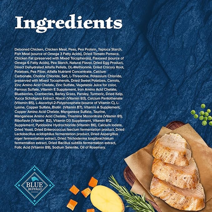 Blue Buffalo Wilderness Adult High-Protein Dry Dog Food with Real Chicken, Grain-Free, Made in The USA with Natural Ingredients, Chicken, 4.5-lb. Bag (Pack of 2)