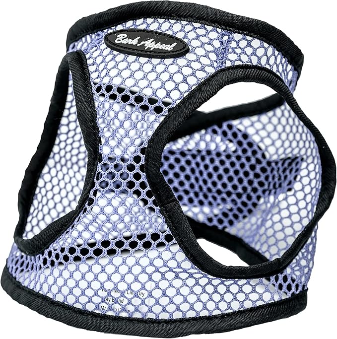 Bark Appeal Lavender Netted Step-in Dog Harness for Medium to Large Pets – Updated Sizing, Remeasuring is Essential – Soft Netted Mesh– Anti-Choke with Adjustable Strap & Heavy Duty Clip – L