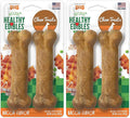 Nylabone Healthy Edibles Natural Dog Chews Long Lasting Bacon Flavor Treats for Dogs, Medium/Wolf (2 Count) (Pack of 2)