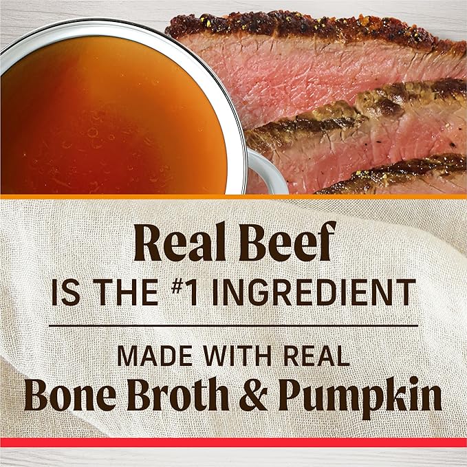 Healthy Bites Grain Free Dog Treats, Soft Treats with Bone Broth for Dogs, Beef and Bone Broth Recipe - 6 oz. Pouch