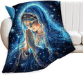 Virgin Mary Blanket, Mother Mary Throw Blankets, Space Gifts for Women Men Boys Girls Lover Adult Cozy Fleece Flannel Bedding Stuff Plush for Couch Sofa Bed Decor 60"X50"