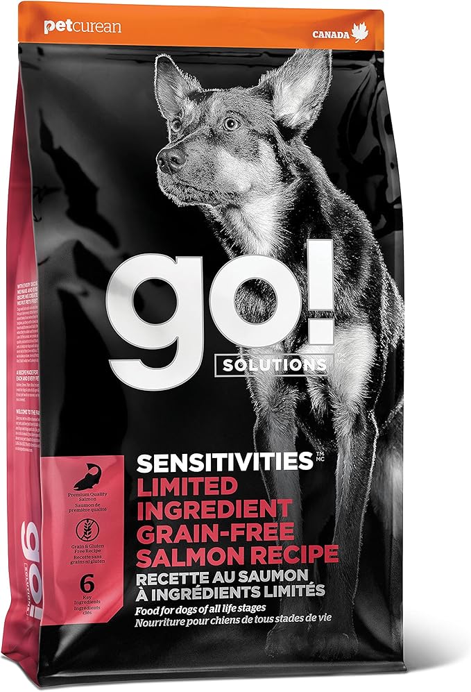Go! Solutions Sensitivities Limited Ingredient Salmon Grain-Free Dry Dog Food, Chicken-Free Kibble Made by Experts for Sensitive Stomachs & Food Allergies, for Puppies, Adults, & Seniors, 22 lb Bag