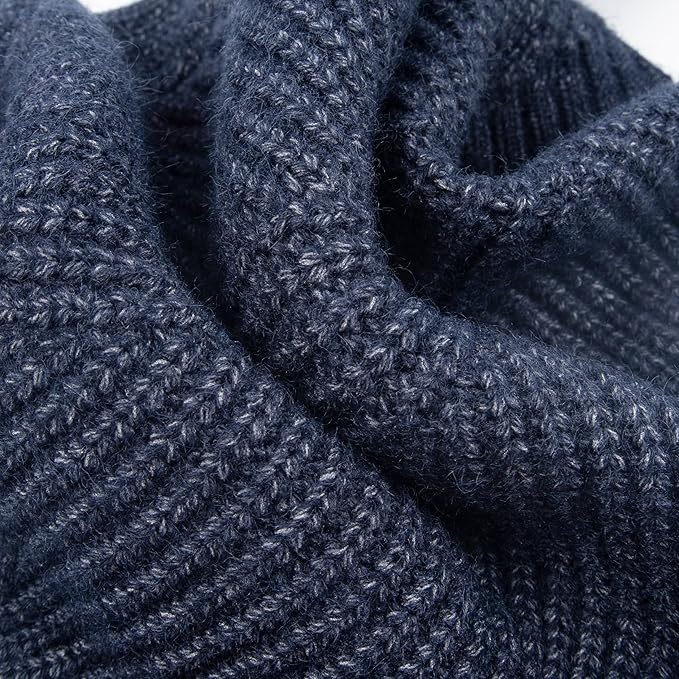 Fitwarm Turtleneck Knit Dog Sweater, Thermal Dog Winter Clothes for Small Dogs Boy Girl, Cozy Sweaters for Dogs, Doggy Pullover Jumper, Pet Outfit, Heather Navy Blue, XS