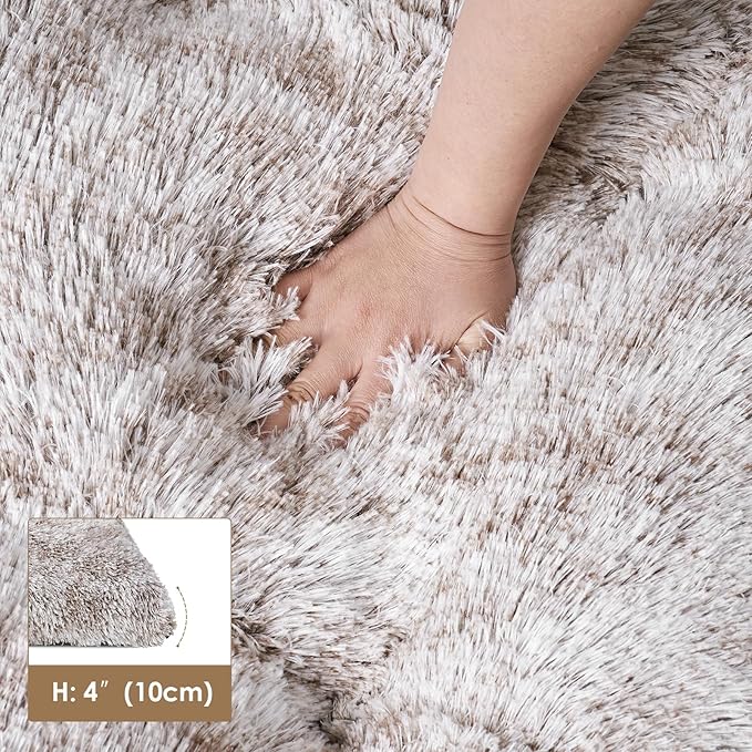 EHEYCIGA Fluffy Dog Crate Bed for Small Dogs, Plush Faux Fur Crate Pad, Calming Anti Anxiety Small Dog Bed, Washable Soft Warm Mat with Non-Slip Bottom, Brown