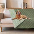 gogobunny 100% Double-Sided Waterproof Dog Bed Cover Pet Blanket Sofa Couch Furniture Protector for Puppy Large Dog Cat, Reversible (52x82 Inch (Pack of 1), Dark Green/Light Green)