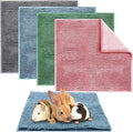 Amylove 4 Pcs Guinea Pig Cage Liner Washable Fleece Pee Pads Pet Dog Cat Bedding Training Mat for Small Animal Guinea Pig Puppy Bunny Hamster(12 x 12 Inch,Square,Mixed Color)