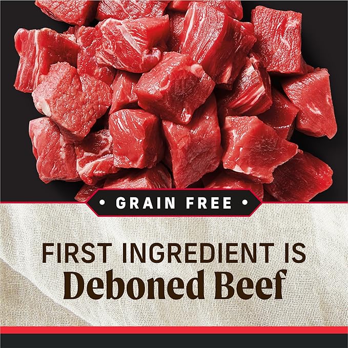 Merrick Grain Free Premium And Natural Canned Dog Food, Soft And Healthy Poultry Free Wet Recipe, Real Beef Lamb And Bison - (Pack of 12) 12.7 oz. Cans