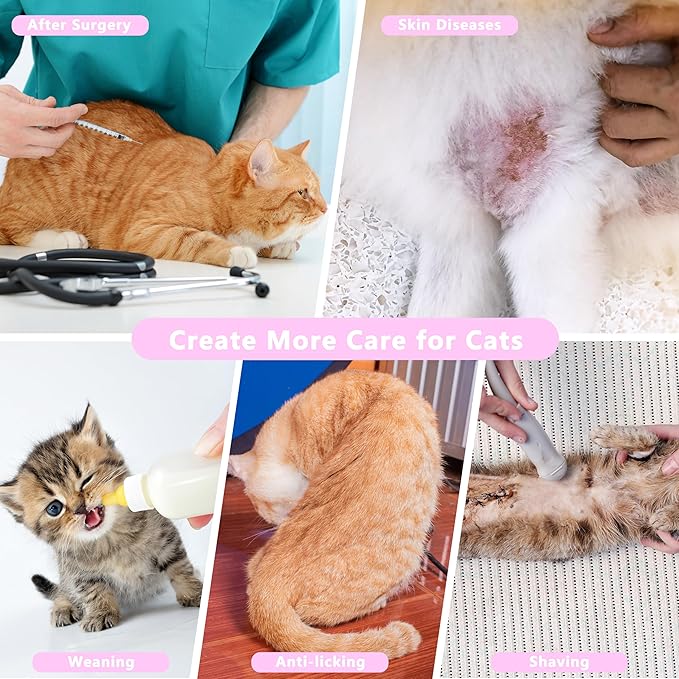 Cat Recovery Suit Anti Licking, Cats Surgery Recovery Suit Female Kitten Onesie After Spay, Cone of Shame Alternative, Post-Surgery Kitten Surgical Clothes for Abdominal Wounds(Kont Pink,M)