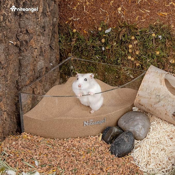 Niteangel Hamster Desert Bath Sand | No-Dust Bath or Potty Litter for Hamster Chinchillas Gerbil Mice Degu or Other Small Pets