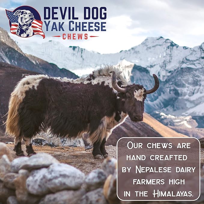 Devil Dog Pet Co - Yak Cheese Puff Dog Treats 1 lb Bag - Crunchy Himalayan Cheese Bites for All Breeds, 4-Ingredient High Protein Training Treats, Odor-Free Grain-Free Snack, Veteran-Owned