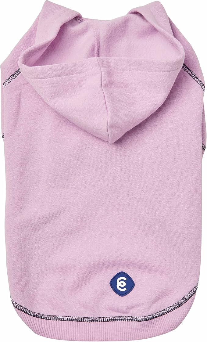 Blueberry Pet Essentials Dog Hoodie – 16 inch, Cotton‑Blend Sweatshirt with Hood, Pink Lilac, Machine‑Washable Small‑Dog Jersey