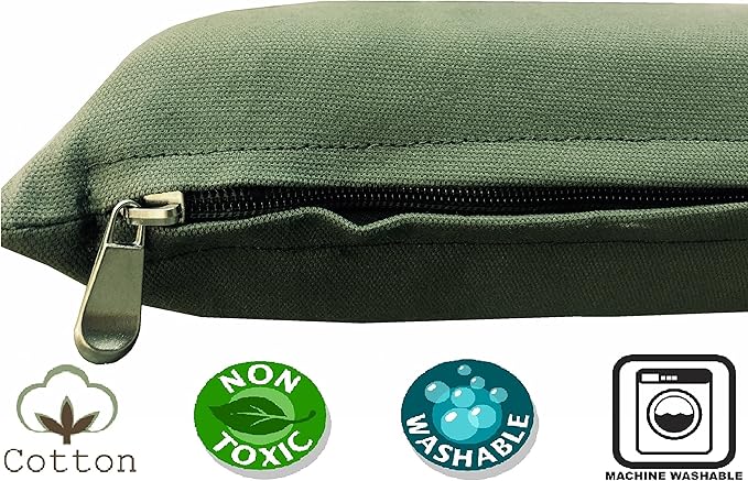 Dogbed4less 2 Pack Gel Cooling Memory Foam Dog Bed for Small to Medium Pet with Waterproof Internal Cover, Canvas Olive Green 34X27X3 Inches