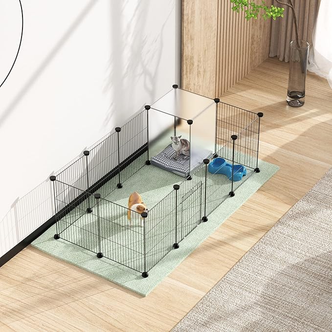 HOMIDEC Pet Playpen,Small Animals Cage DIY Wire Portable Yard Fence with Door for Indoor/Outdoor Use,Puppies,Kitties,Bunny,Turtle 48" x 24" x 16"
