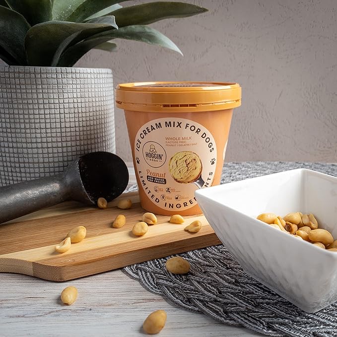 Puppy Cake Hoggin' Dogs Ice Cream Mix - Just Add Water and Freeze, No Sugar Added, Gifts for Dogs, All Natural, Peanut Flavor, 4.65 oz - Made in USA