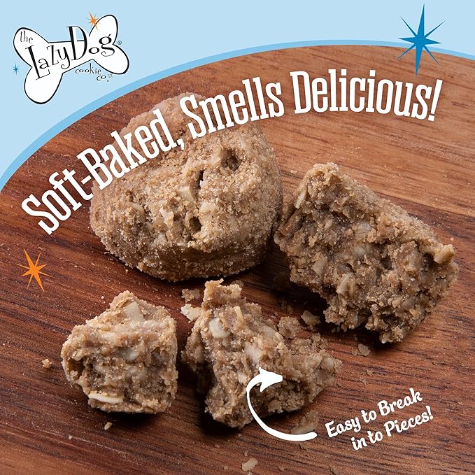 The Lazy Dog Cookie Co. Leftover Turkey Sandwich, Turkey & Sweet Potato Soft-Baked Natural Dog Treats - Wheat-Free & Soy Free - Limited Edition - Made in The USA - 5 oz