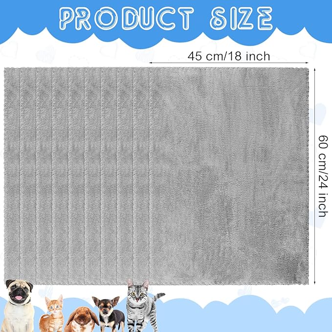 SmoothNovelty 5 Pcs Waterproof Guinea Pig Blankets Washable Small Animal Pee Pad Pet Blanket Sleep Bedding Mats Absorbent Guinea Pig Cage Liner Reusable Pet Sleep Pad(Gray,18" X 24",Classic)