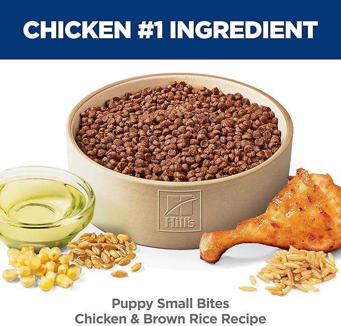 Hill's Science Diet Puppy, Puppy Premium Nutrition, Small Kibble, Dry Dog Food, Chicken & Brown Rice, 4.5 lb Bag
