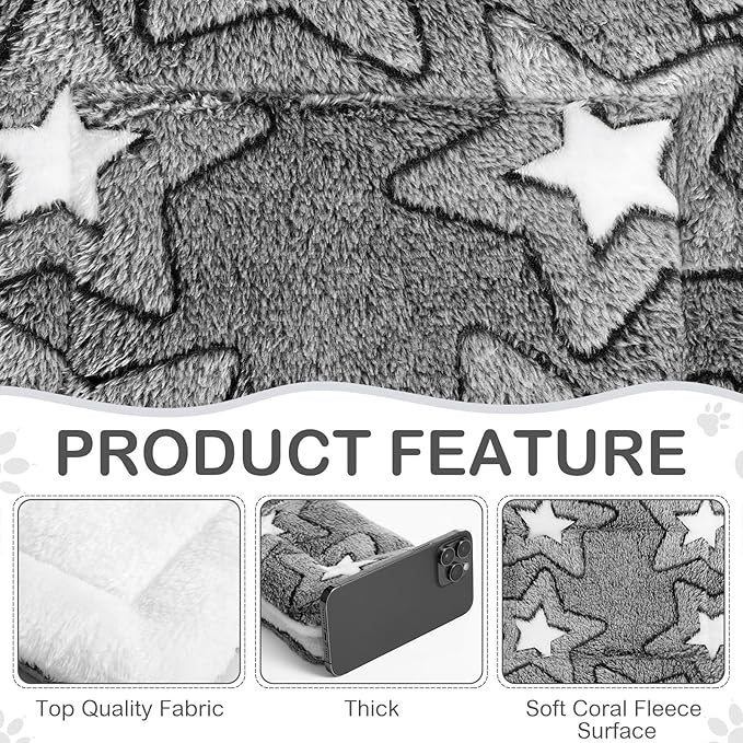 Haull 4 Pcs Waterproof Guinea Pig Bedding Guinea Pig Bed Plush Cage Liners Soft Rabbit Dog Crate Pad Cat Mat Reversible Cozy Animal Pee Pad Hamster Bunny Mat Accessory(Double Star,13 x 10 Inch)