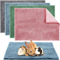 Amylove 4 Pcs Guinea Pig Cage Liner Washable Fleece Pee Pads Pet Dog Cat Bedding Training Mat for Small Animal Guinea Pig Puppy Bunny Hamster(16 x 24 Inch,Rectangular,Mixed Color)
