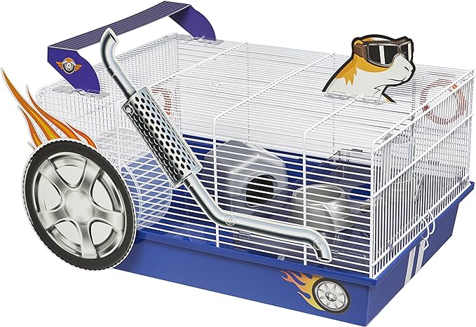 MidWest Homes for Pets Hamster Cage | Exciting Hot Rod Theme | Accessories & Decals Included