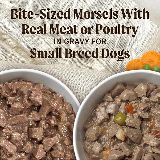 Merrick Lil’ Plates Grain Free Dinner Duos Soft Natural Wet Small Dog Food Variety Pack, Beef and Turkey - (Pack of 1) 2.6 lb. Tubs