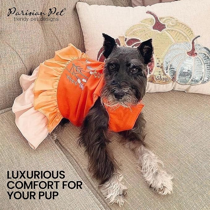 Parisian Pet Dog Dress - Summer Clothes for Large Dogs Girl - Stylish Color Block Pet Dress - Comfortable Designer Dog Outfits - Lightweight and Breathable Puppy Clothes - Garden Dresses for Dogs