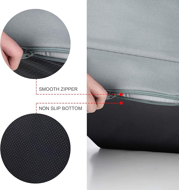 Fida Orthopedic Dog Bed with Memory Foam Base - Dog Lounge Sofa with Removable Washable Cover, Pets Couch Beds for Small Dogs & Cats (Large, Grey)