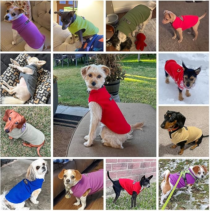 BEAUTYZOO Dog Fleece Vest Sweater Winter Jacket for Small and Medium Large Dogs with D-Ring Leash Cold Weather Coat Hoodie for XS S M Dogs Boy or Girls, Red XL