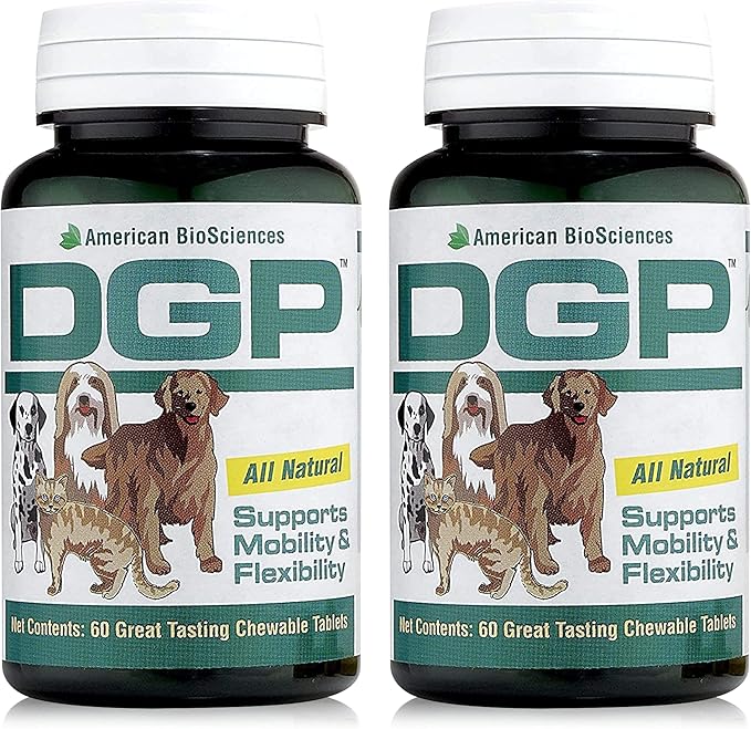 American BioSciences DGP, All-Natural Joint Supplement for Dogs - Joint Support with Turmeric, Boswellia Extract & More - Quick Effect for Pet Mobility Support - 120 Chewable Tablets (Pack of 2)